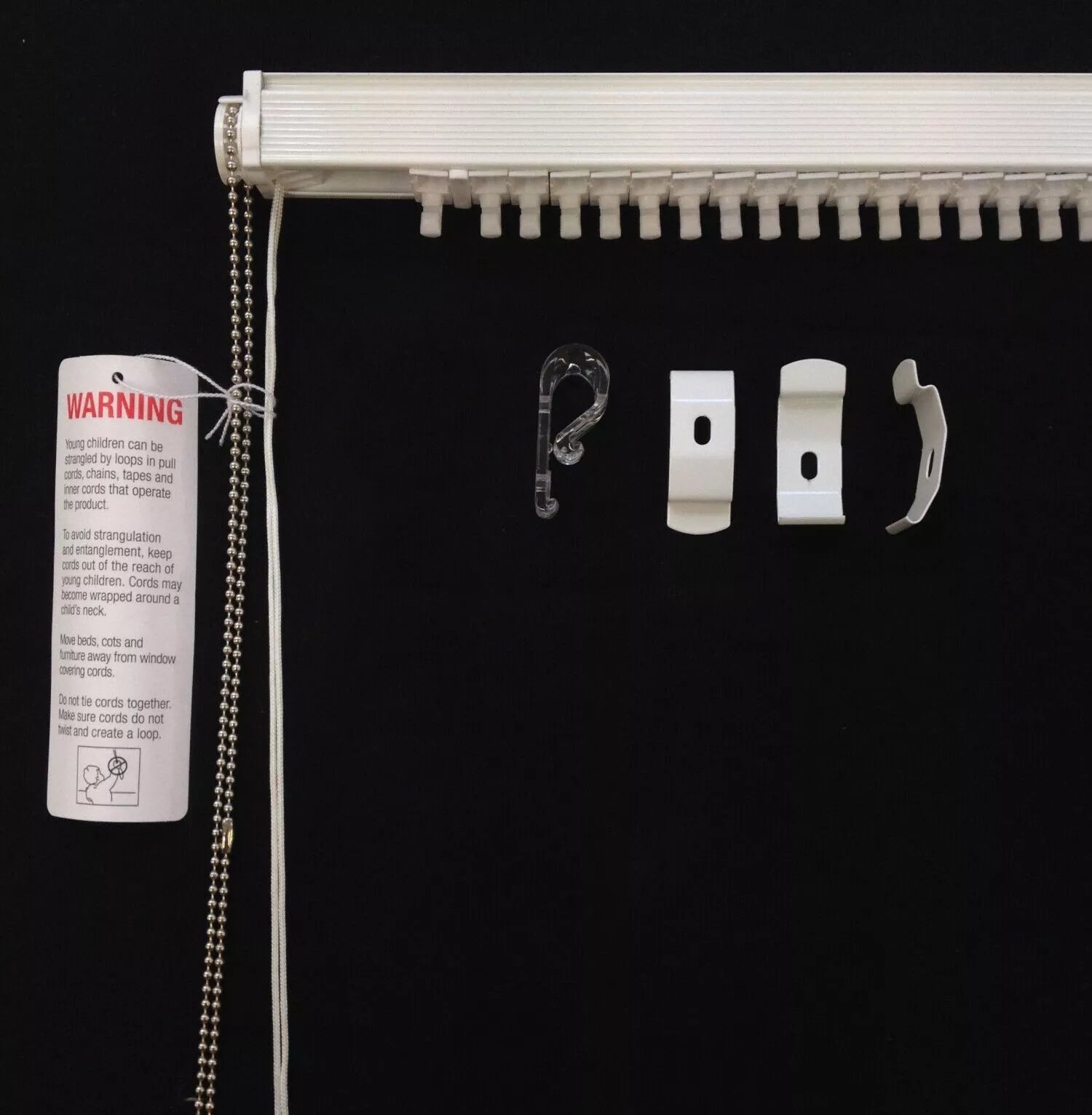 HEADRAIL TRACKS MADE TO MEASURE 3.5"(89MM) WHITE METAL - Queen Blinds ltd