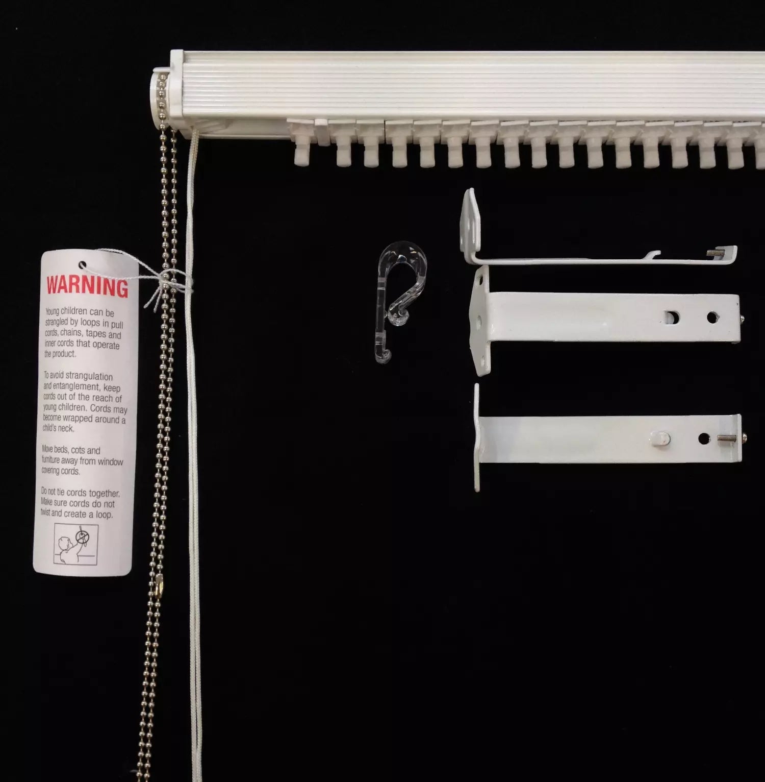 HEADRAIL TRACKS MADE TO MEASURE 3.5"(89MM) WHITE METAL - Queen Blinds ltd